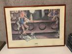 Grote Tintin krijttekening in kader, Maison & Meubles, Accessoires pour la Maison | Peintures, Dessins & Photos, Comme neuf, 100 à 125 cm