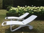 Set van 2 Witte Allibert ligbedden type Cormoran. Set/140 €, Ophalen, Zo goed als nieuw, Kunststof, Verstelbaar
