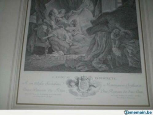 L'Epouse indiscrète - gravure sur papier 1771, Antiek en Kunst, Kunst | Etsen en Gravures, Ophalen of Verzenden