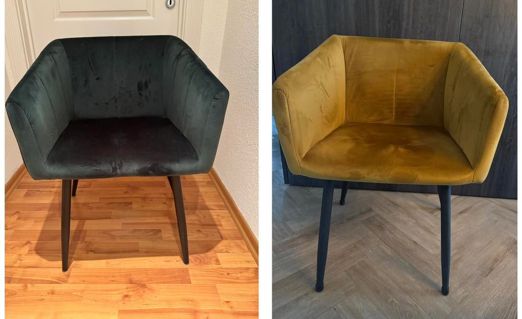 Kick collection LIV stoel donker groen & goud 8 stuks, Maison & Meubles, Chaises, Comme neuf, Enlèvement