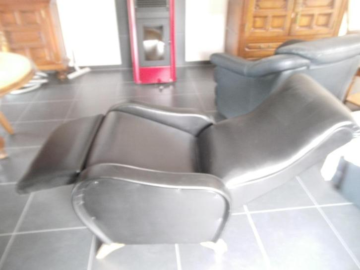 relax zetel in semi leder, Huis en Inrichting, Zetels | Zetels, Zo goed als nieuw, Rechte bank, Eenpersoons, Minder dan 150 cm