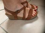 Sandalen Cypers 38 bruin leder sleehak, Ophalen of Verzenden
