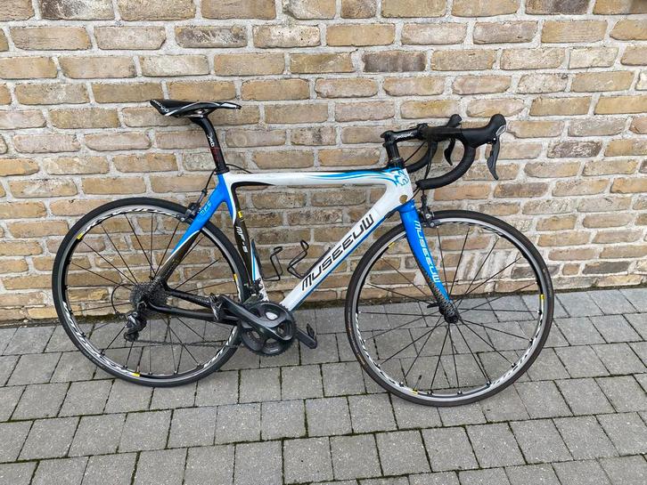 Johan Museeuw MF5 – Carbon racefiets met vlasvezel maat 54, Fietsen en Brommers, Fietsen | Racefietsen, Gebruikt, Heren, Overige merken