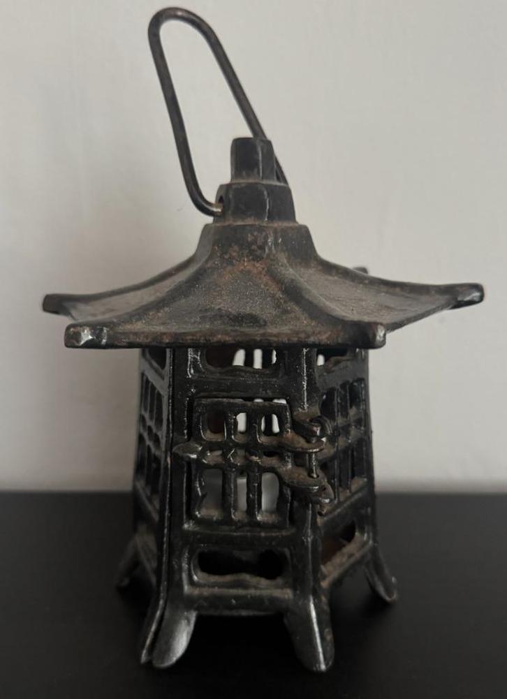 Oude Japanse smeedijzeren pagodelantaarn 1930, Antiek en Kunst, Kunst | Niet-Westerse kunst, Ophalen of Verzenden