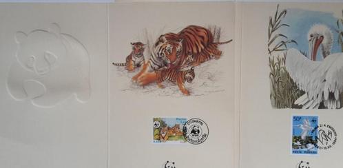 Lot de 8 plaquettes WWF, Postzegels en Munten, Aandelen en Waardepapieren, Overige typen, 1970 tot heden, Ophalen of Verzenden