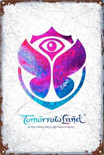 Metalen reclamebord Tomorrowland 6 - retro vintage mancave beschikbaar voor biedingen