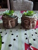 2 Boeddha bloempotten met plantjes, Jardin & Terrasse, Pots de fleurs, Enlèvement ou Envoi, Neuf