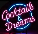 Cocktails & dreams neon en veel andere USA decoratie neons, Ophalen of Verzenden, Nieuw, Lichtbak of (neon) lamp