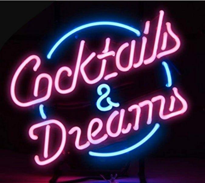 Cocktails & dreams neon en veel andere USA decoratie neons, Verzamelen, Merken en Reclamevoorwerpen, Nieuw, Lichtbak of (neon) lamp