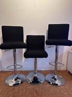 Verstelbare barkrukken x3 met overtrekhoes zitvlak, Huis en Inrichting, Barkrukken, 3 krukken, Ophalen, Gebruikt, In hoogte verstelbaar