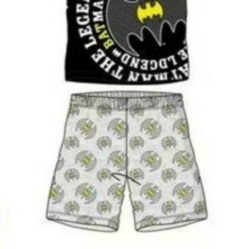 Batman Shortama - Zwart/Grijs - Maat 98 - 104 - 116 - 128, Enfants & Bébés, Vêtements enfant | Taille 104, Neuf, Garçon, Ensemble