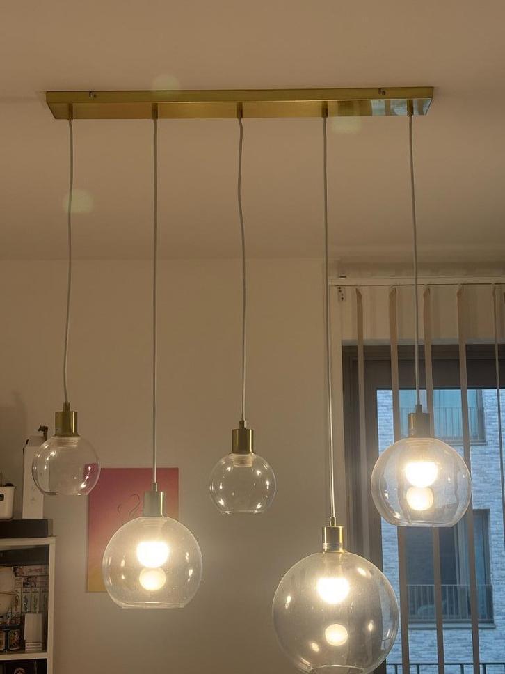 Luminaire Suspension, Maison & Meubles, Lampes | Suspensions, Comme neuf, 75 cm ou plus, Verre, Enlèvement