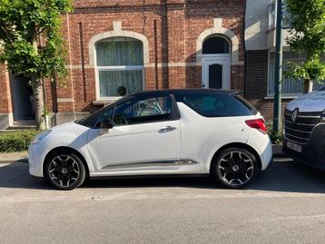 Citroën DS3 Cabrio, Auto's, Zwart, Cabriolet, Wit, Leder