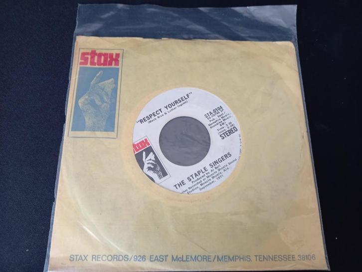 The Staple Singers – Respect Yourself ' 7 Promo U.S., CD & DVD, Vinyles Singles, Comme neuf, Single, R&B et Soul, 7 pouces, Enlèvement ou Envoi