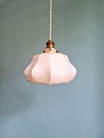 Art Deco hanglamp in geschulpte roze opaline, 1920-30, Ophalen of Verzenden