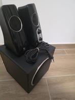 luidsprekers logitech z523, Audio, Tv en Foto, Luidsprekerboxen, Gebruikt, Minder dan 60 watt, Front, Rear of Stereo speakers