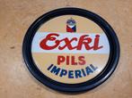 plateau bière publicitaire en émail exki pils impérial, Enlèvement ou Envoi, Utilisé, Panneau publicitaire