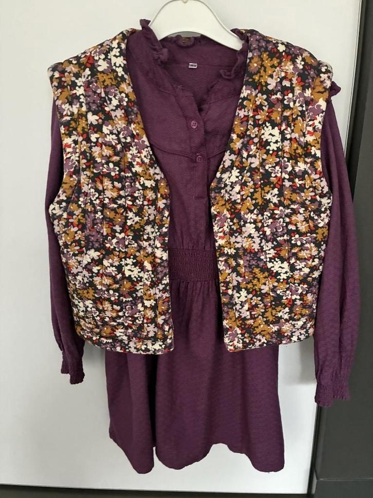 Paars/oker vestje zonder mouwen maat 146/152 eerder 146, Kinderen en Baby's, Kinderkleding | Maat 146, Zo goed als nieuw, Meisje