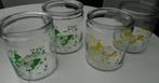 GROTE GLAZEN POTTEN WINDLICHT MET DECOR VLINDER 3 stuks, Ophalen of Verzenden, Nieuw, Glas, Minder dan 50 cm