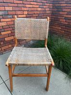Design gevlochten rotan eetkamerstoel houten onderstel sklum, Ophalen, Gebruikt, Bruin, Riet of Rotan