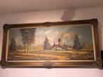 Groot klassiek landschapsschilderij met molen – 155 x 55 cm, Ophalen
