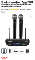 Draadloze microfoon - Vonyx WM82 draadloze microfoonset UHF, Muziek en Instrumenten, Microfoons, Ophalen