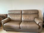 Driezit + Relax -Lederen salon kleur taupe in goede staat, Huis en Inrichting, Ophalen, Gebruikt, 100 tot 125 cm, 150 tot 200 cm