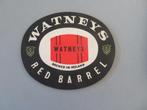 RARE bierviltje Watneys Red Barrel Brewed in Ireland text, Verzenden, Zo goed als nieuw, Viltje(s), Overige merken
