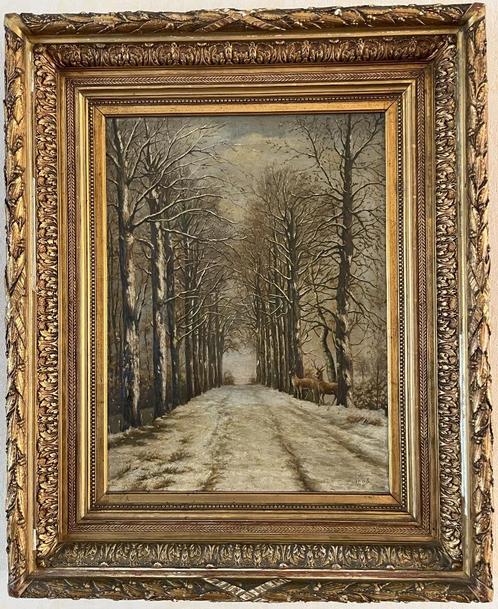 Schilderij met monumentale kader, Antiek en Kunst, Kunst | Schilderijen | Klassiek, Ophalen
