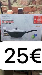 Poêle à wok 32cm, Maison & Meubles, Plaque céramique, Neuf, Aluminium