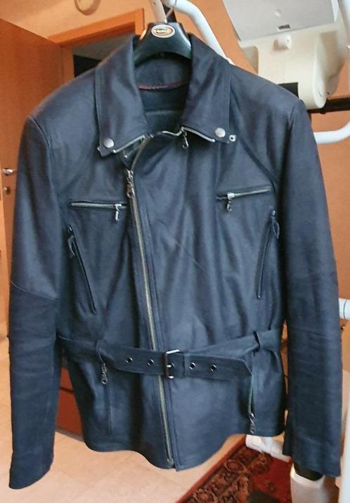 Sportieve Motorjas Leder Heren 56 (L), Vêtements | Hommes, Vêtements de sport, Comme neuf, Autres types, Taille 56/58 (XL), Noir