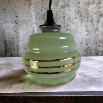 Lustre vintage vert menthe/lampe suspendue de style art déco