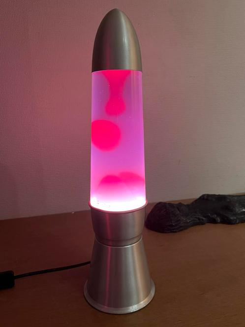 Lavalamp jaren 90, Huis en Inrichting, Lampen | Tafellampen, Gebruikt, Minder dan 50 cm, Glas, Metaal, Verzenden