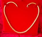 18k gouden halsketting met 750 gestempelde afwerking, Handtassen en Accessoires, Kettingen, Ophalen, Zo goed als nieuw, Goud, Goud