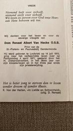 Dom prior van Hecke St. Pieters-en Paulusabdij Dendermonde, Verzamelen, Bidprentjes en Rouwkaarten, Verzenden, Bidprentje