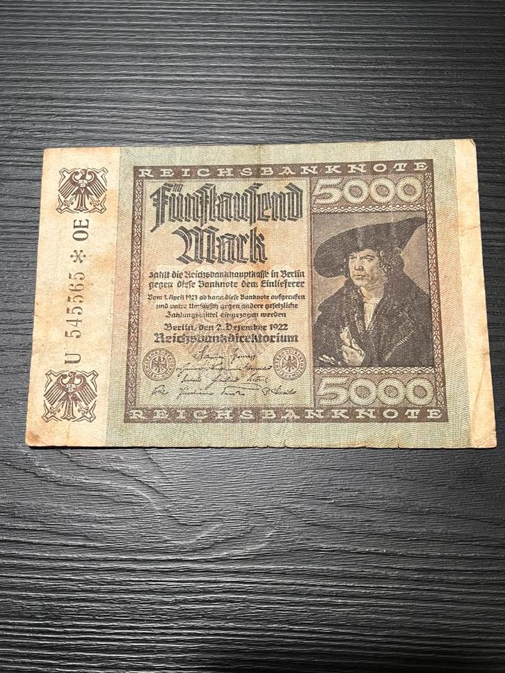 Origineel Duits bankbiljet 500 Mark (1922) – Weimarrepubliek, Postzegels en Munten, Bankbiljetten | Europa | Niet-Eurobiljetten