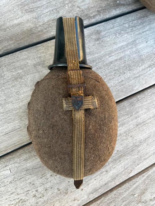 Originele Duitse veldfles WOII - Stoffen riem, Verzamelen, Militaria | Tweede Wereldoorlog, Ophalen of Verzenden