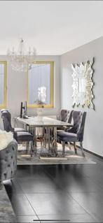 Moderne eetkamer te koop : Tafel met 4 stoelen en tapijt, Ophalen, Gebruikt