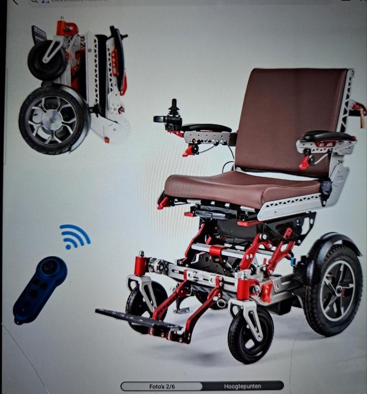 Electrische opvouwbare rolstoel ., Diversen, Brommobielen en Scootmobielen, Zo goed als nieuw, Ophalen