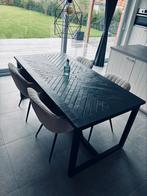 Zwarte Mango eettafel, Huis en Inrichting, Tafels | Eettafels, Ophalen, Gebruikt