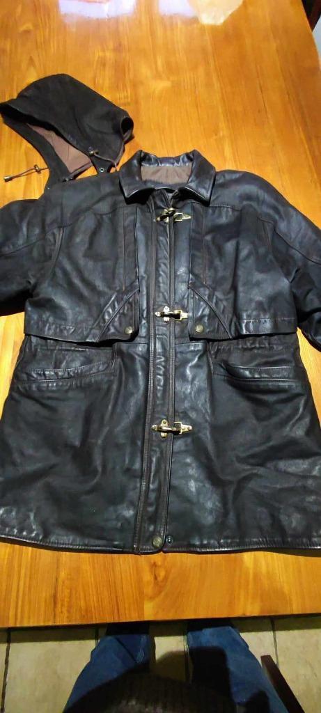 Vintage jas van echt leer, Kleding | Dames, Jassen | Winter, Nieuw, Maat 42/44 (L), Bruin, Ophalen