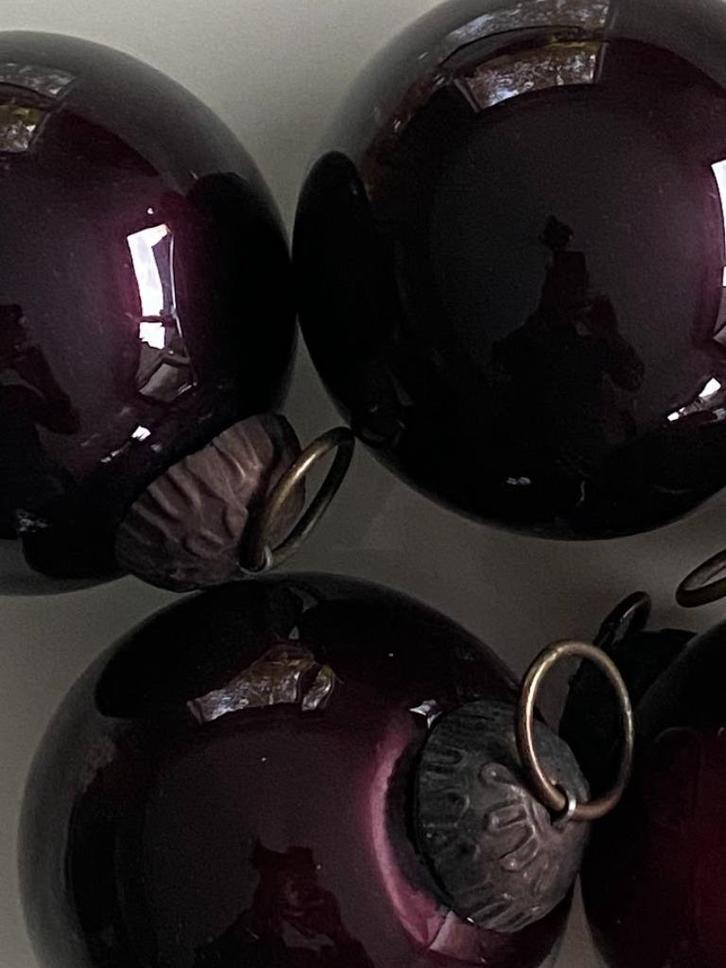 5 Zware 60 jaar oude massieve glazen retro HEKSENKERSTBALLEN, Diversen, Kerst, Zo goed als nieuw, Ophalen