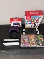 Oled nintendo switch met extra controller en 4 games, Games en Spelcomputers, Met games, Met 2 controllers, Zo goed als nieuw