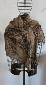 Grand foulard tons bruns dorés 190 x 70 cm, Kleding | Dames, Mutsen, Sjaals en Handschoenen, Ophalen of Verzenden, Zo goed als nieuw