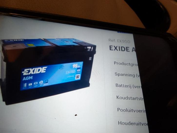 Exide AGM start stop batterij EK 950 12 v 95ah, Auto-onderdelen, Accu's en Toebehoren, Ophalen