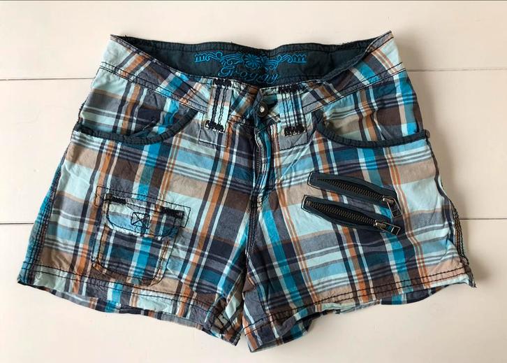 geruite short meisjes Groggy by JBC 34, Kleding | Dames, Broeken en Pantalons, Gedragen, Maat 34 (XS) of kleiner, Blauw, Kort
