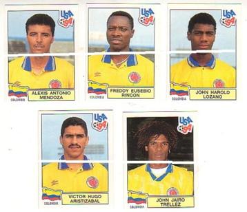 Panini / USA ' 94 / 5 x Colombia / ! zwarte achterzijde !