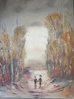 Schilderij 'berkenbos', olieverf, paletmes, nieuw., Ophalen