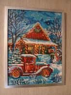 Diamond painting 30 x 40 ingekaderd thema kerstmis, Ophalen of Verzenden, Nieuw, Knutselwerk