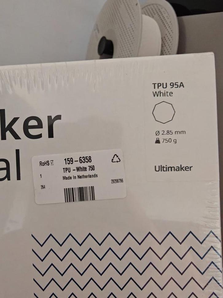 Ultimaker 3D Filament - TPU 95A - White, Computers en Software, 3D-printerbenodigheden, Nieuw, Ophalen of Verzenden